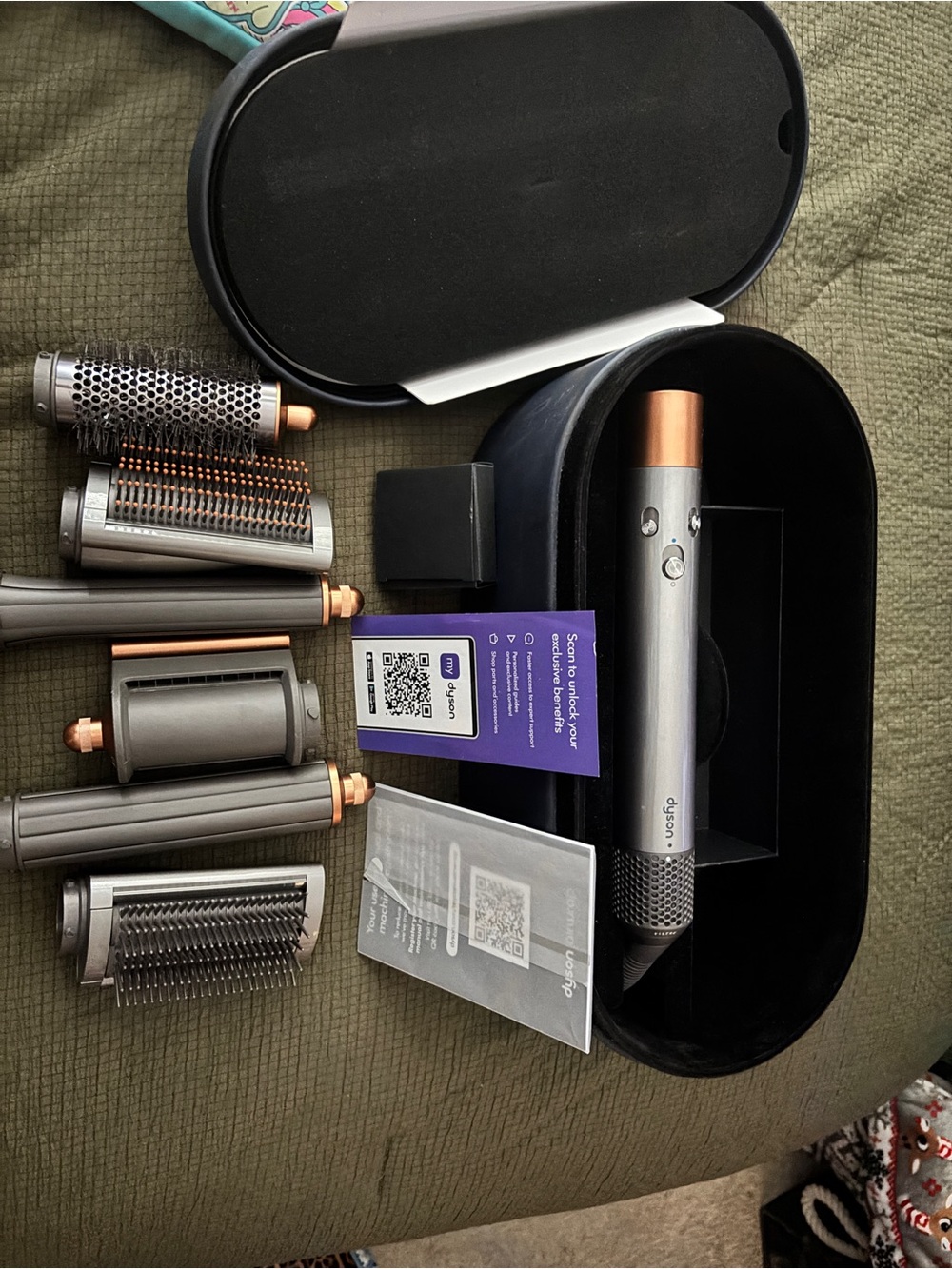 Dyson styling tool in Silver and Copper accents